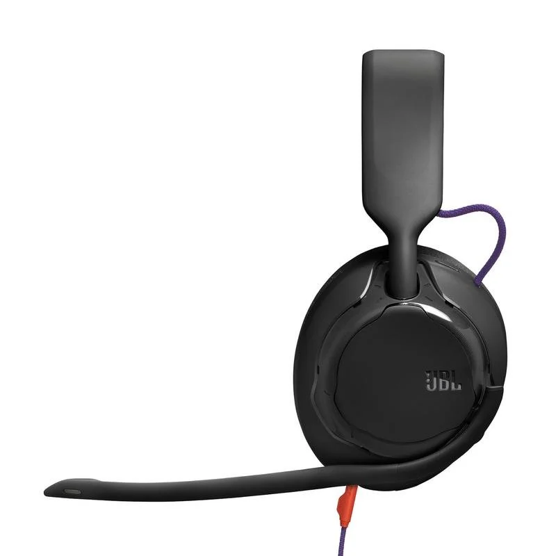 Detalle de JBL Quantum 250: auriculares gaming con cable, micrófono y cancelación de ruido en negro