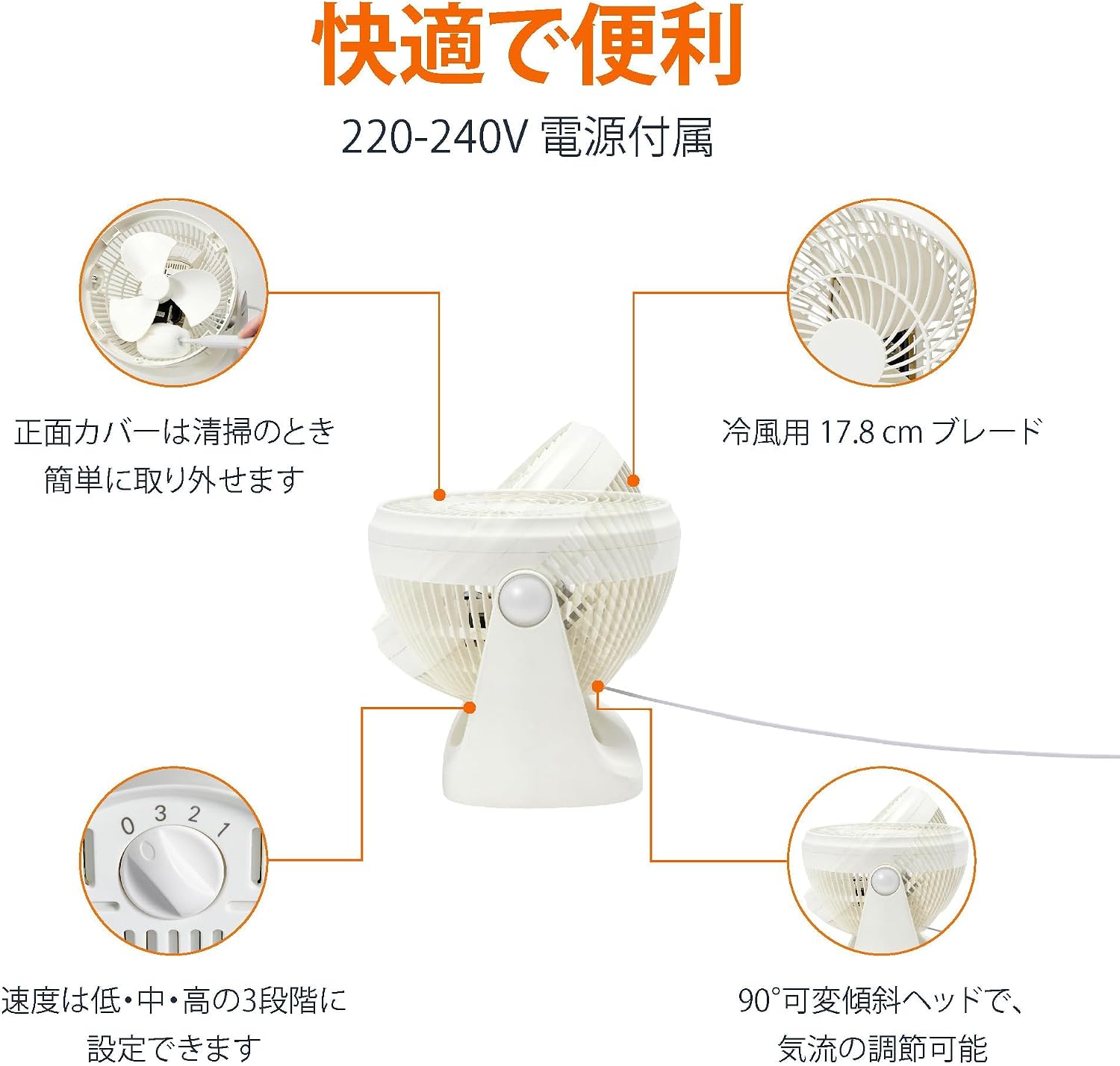 Detalle de Amazonベーシック FT19-16AB-JP サーキュレーター 8畳対応・風量3段階・上下手動調整