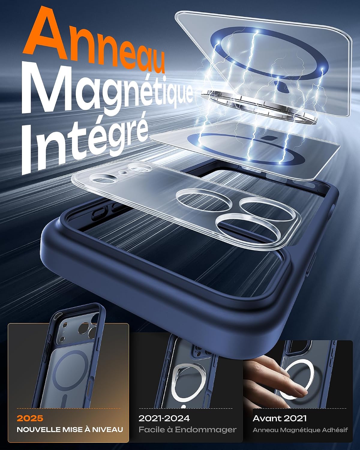 Detalle 2 de TOCOL Coque magnétique iPhone 17 Pro Max 6,9" compatible MagSafe