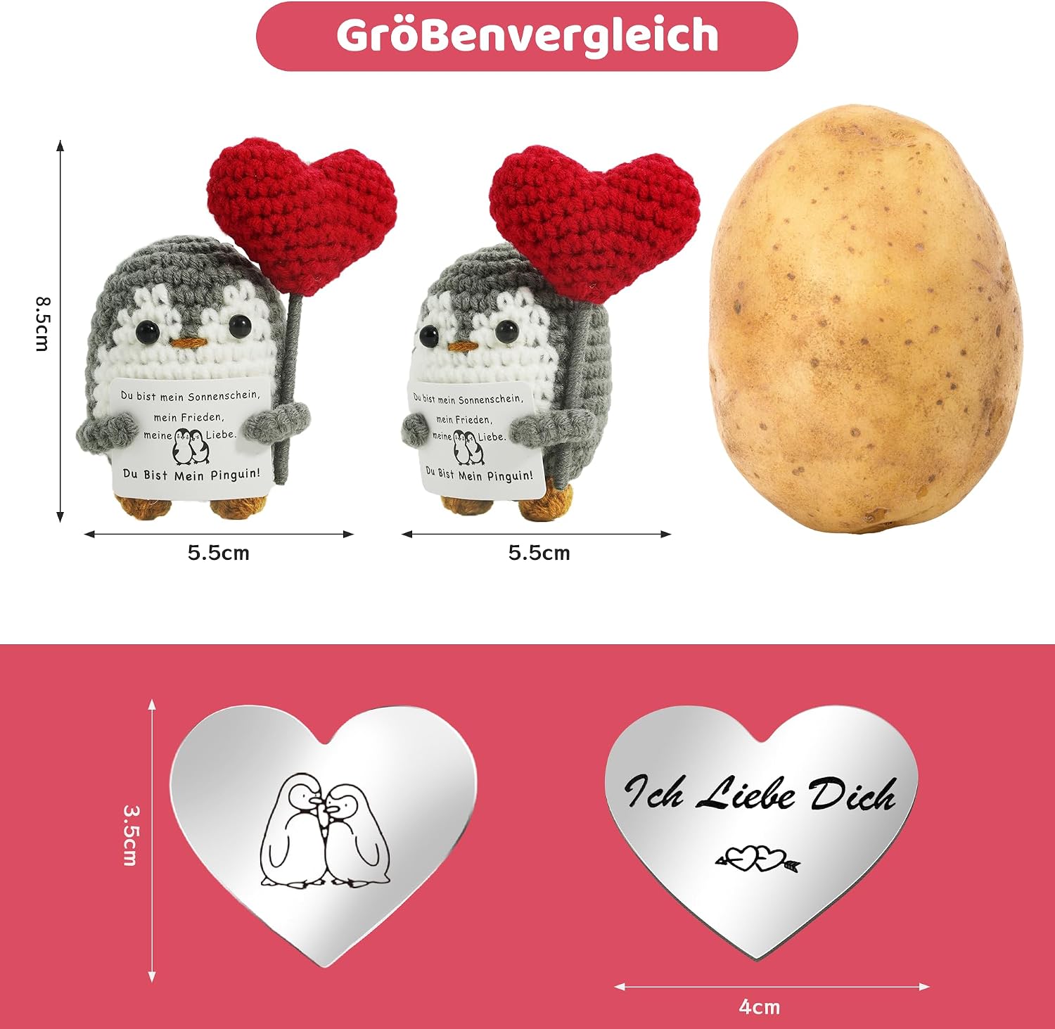 Thumbnail 1 de ZIENZENGYA Ich Liebe Dich Pinguin Pocket Hug 🐧