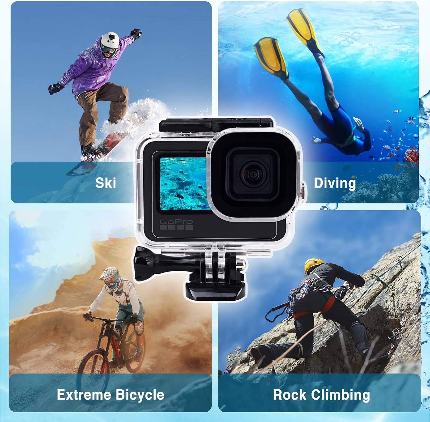 Thumbnail 6 de REDTRON Waterproof Housing Case for GoPro Hero 13/12/11/10/9 (60M Diving Case)