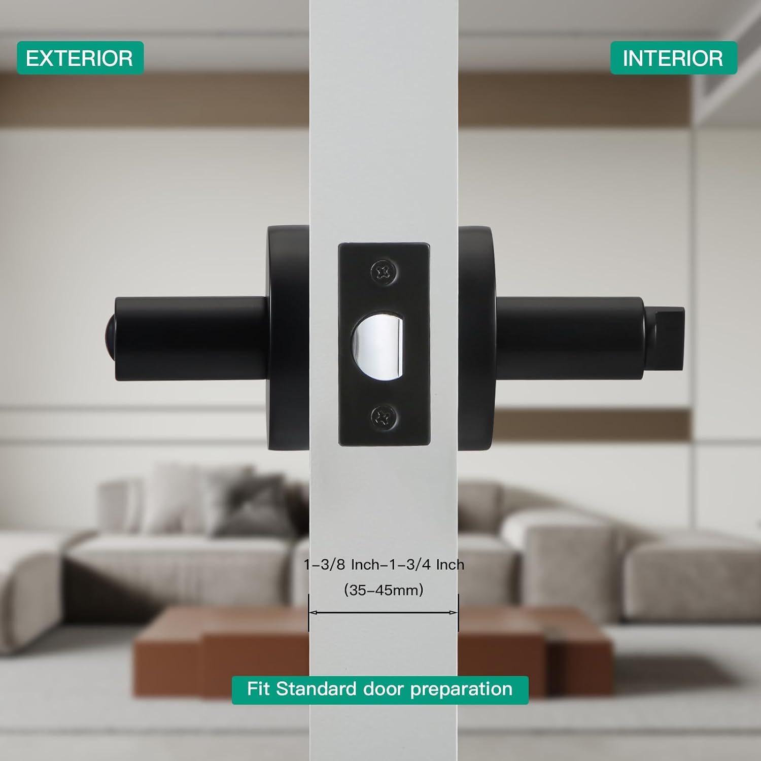Detalle de YAGU Passage Door Lever, Matte Black