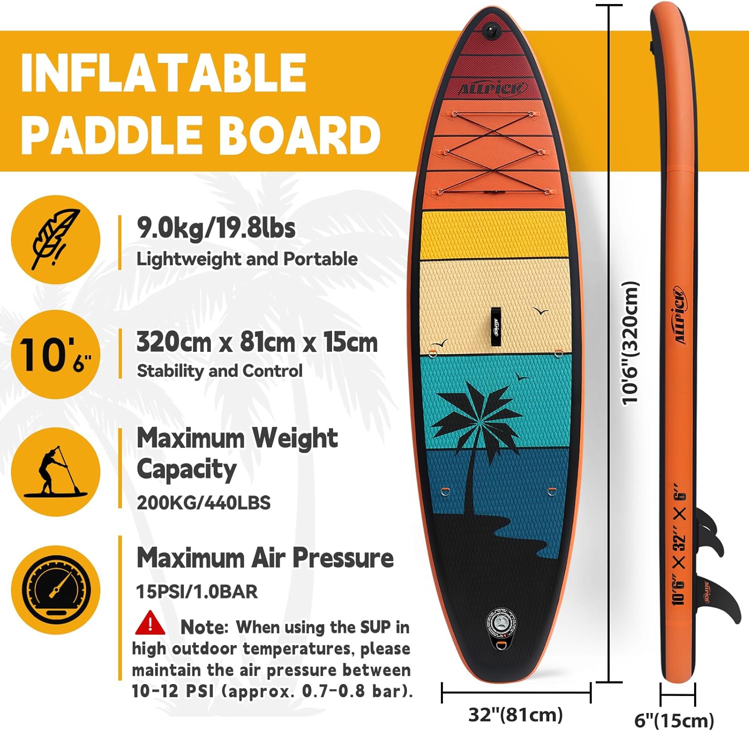Thumbnail 2 de ALLPICK Premium SUP Board Set 320×80×15 cm