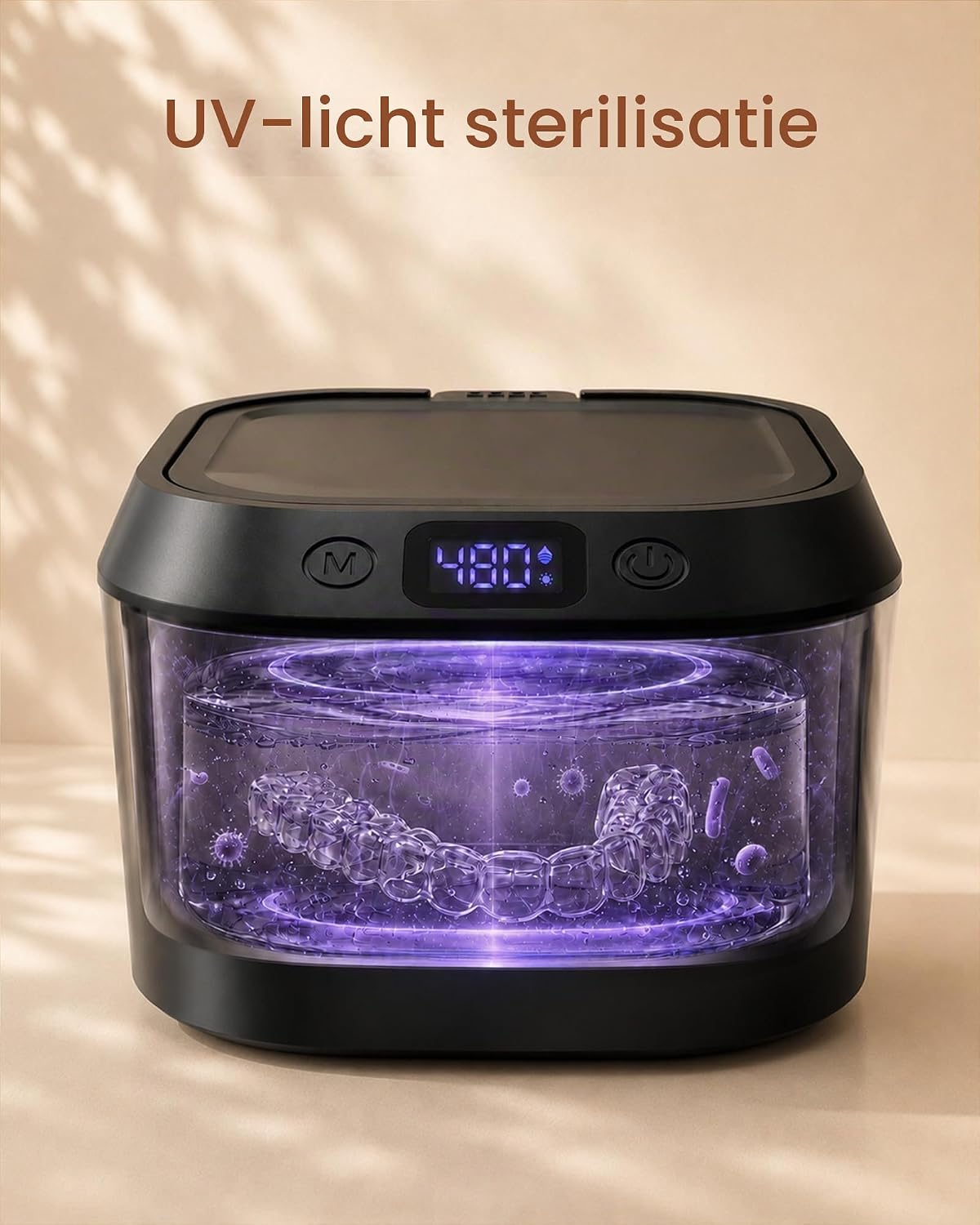 Thumbnail 1 de Akdvewi BCM-190 ultrasoon reinigingsapparaat, 48 kHz en UV-licht, 220 ml