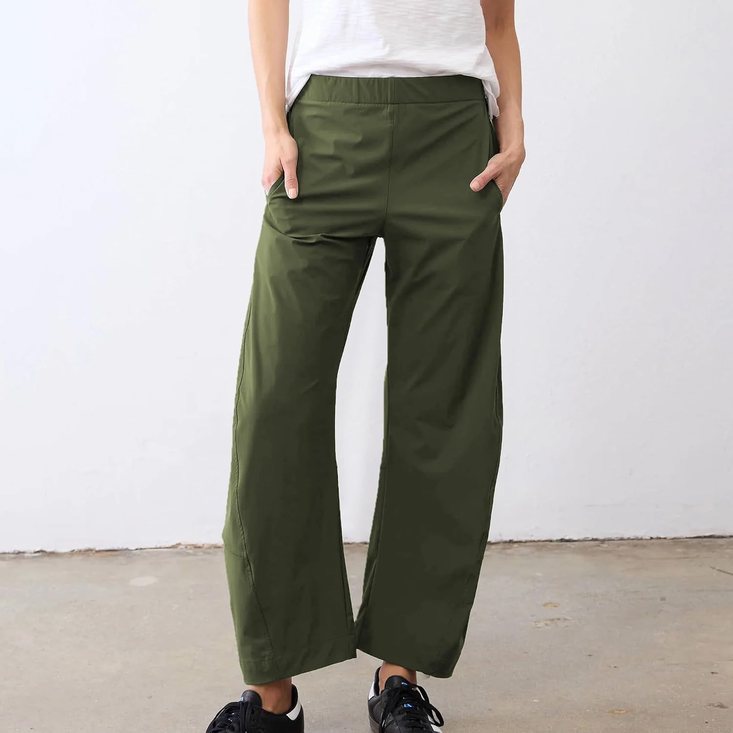 Detalle de SeeLuNa Women Barrel Travel Pants with Hidden Elastic Waistband