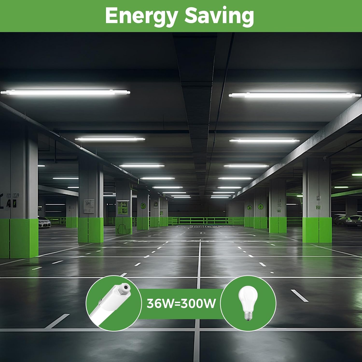 Thumbnail 5 de Zemty 4FT LED Batten Lights 36W 3960LM (IP65, 3CCT selectable) for shed, garage and workshop