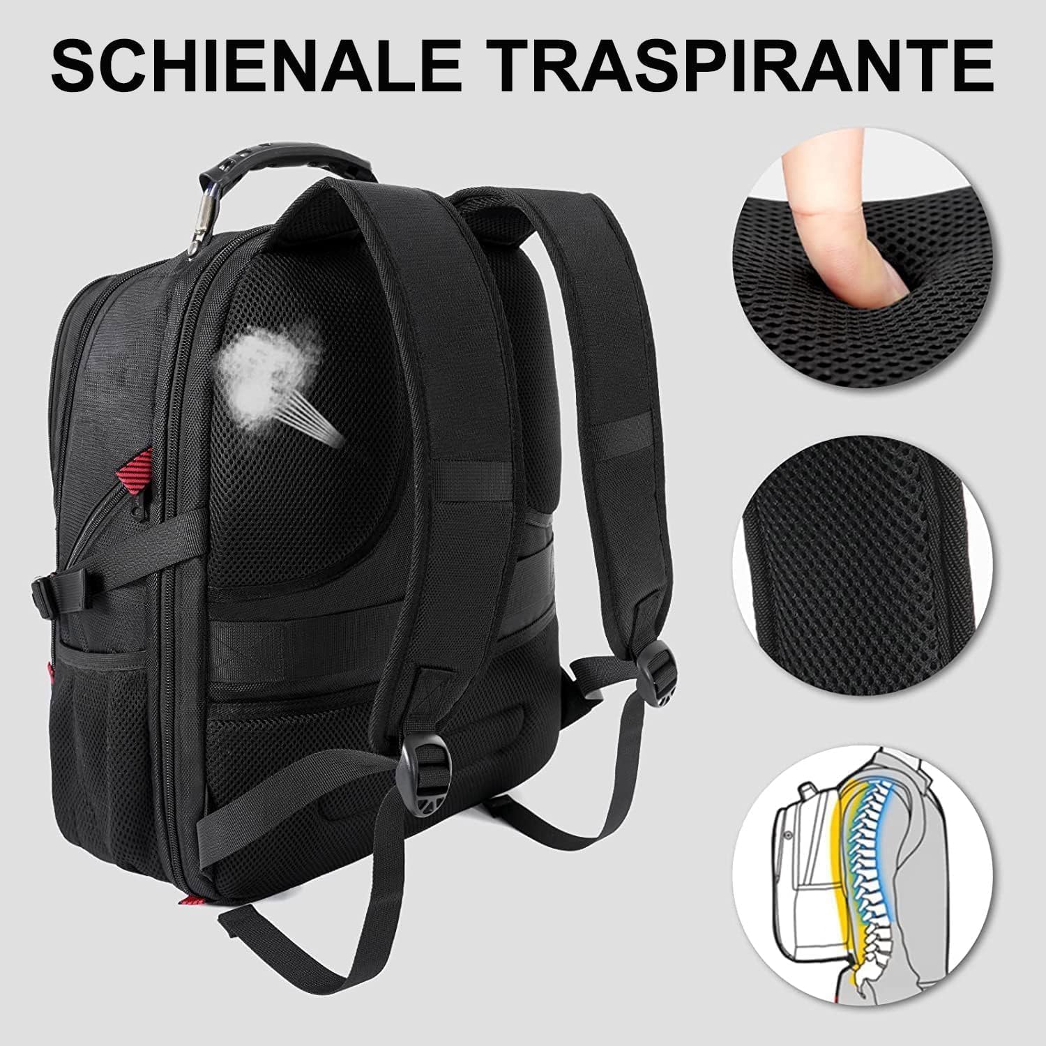 Thumbnail 6 de MATEIN Zaino Uomo Grande 55L con porta PC 18,4 pollici, impermeabile e con ricarica USB
