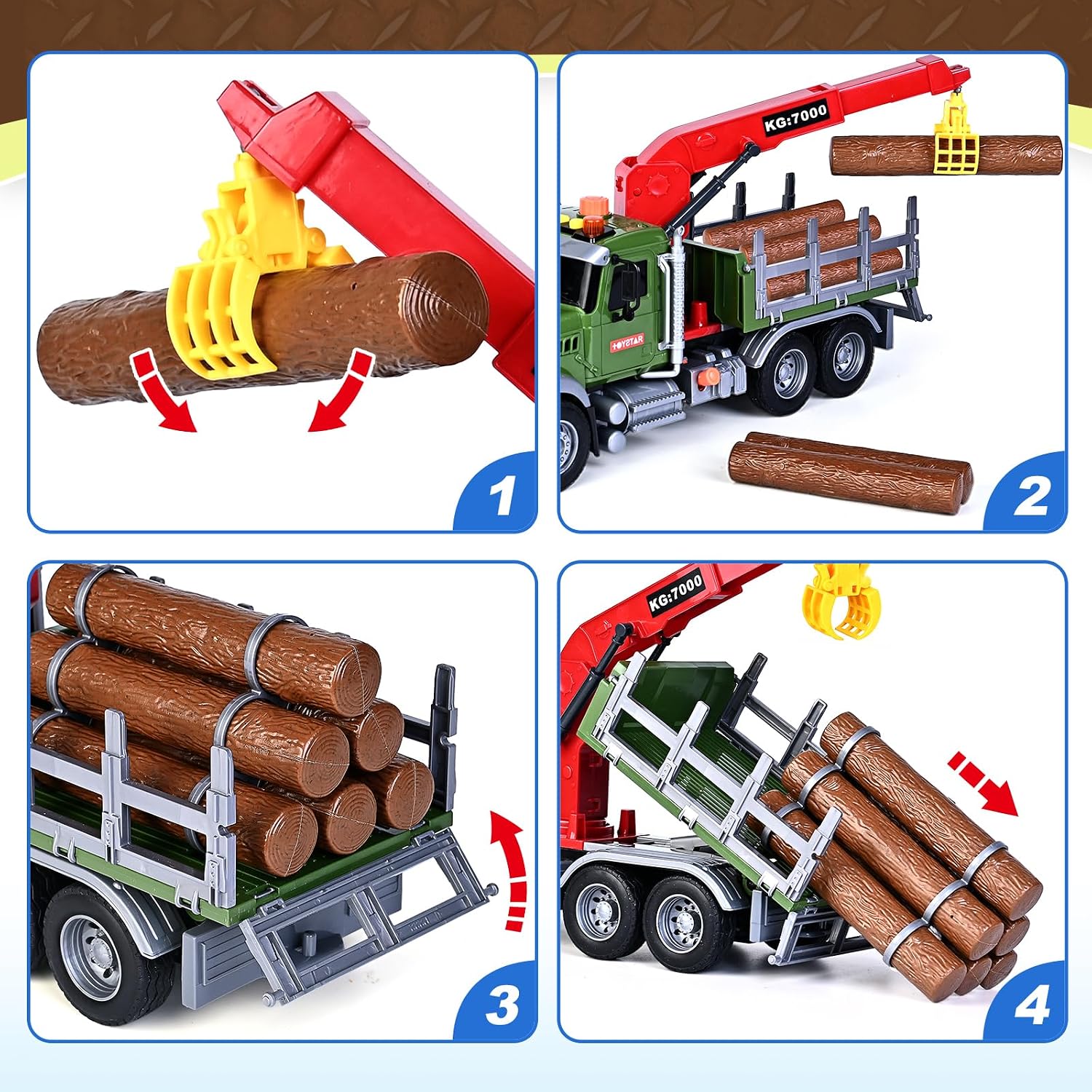 Thumbnail 2 de 15" Farm Logging Truck Toy