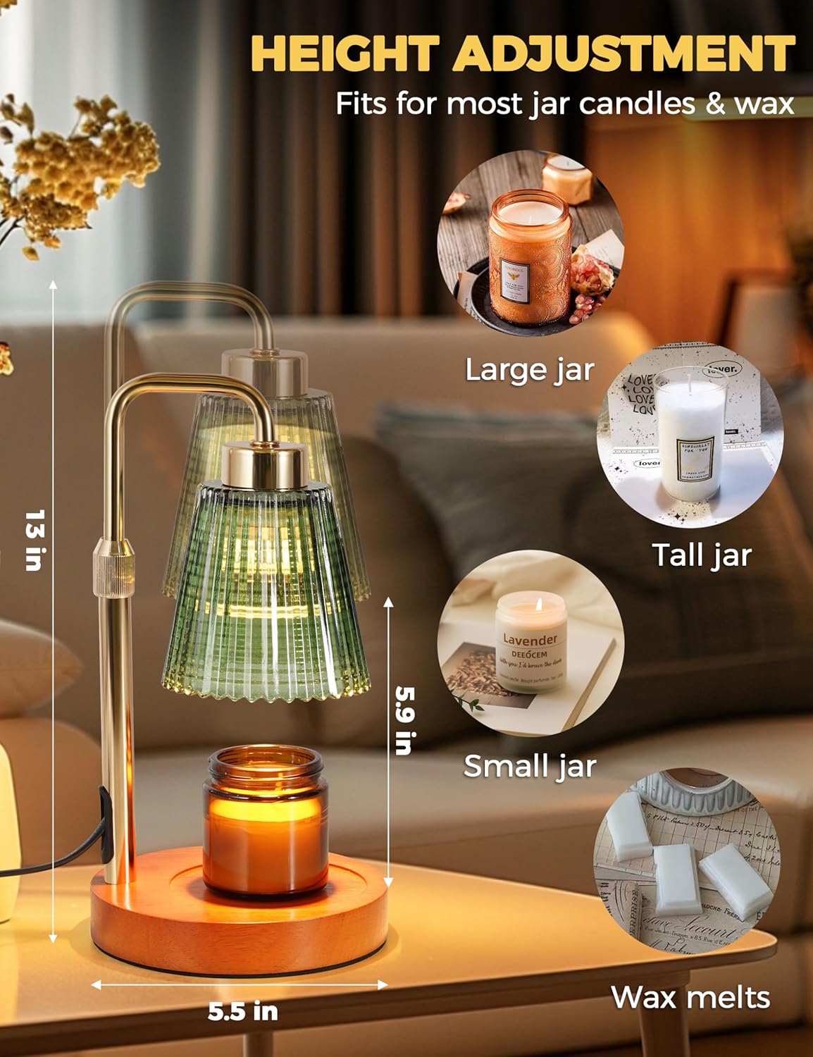Thumbnail 2 de GODONLIF Candle Warmer Lamp with Timer and Dimmable Control