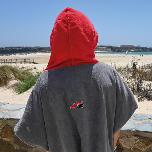 Thumbnail 4 de F2 Frottee-Poncho L/XL aus Baumwolle, grau – Surf- und Badeponcho