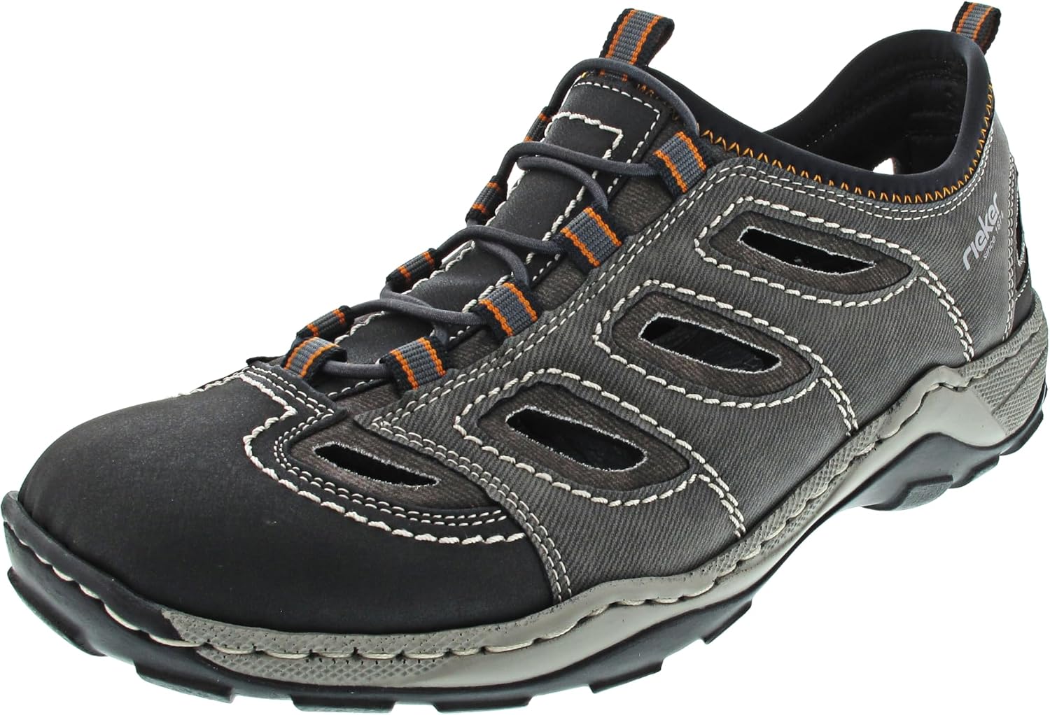 Detalle de Rieker Herren Slip-On Sneaker 08065 – zeitloses Trekkingdesign, bequem und unkompliziert