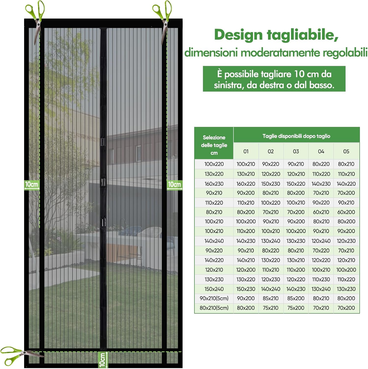 Detalle de Sekey Tendina magnetica per Zanzariera 130x230 cm – Nero, ritagliabile e facile da montare