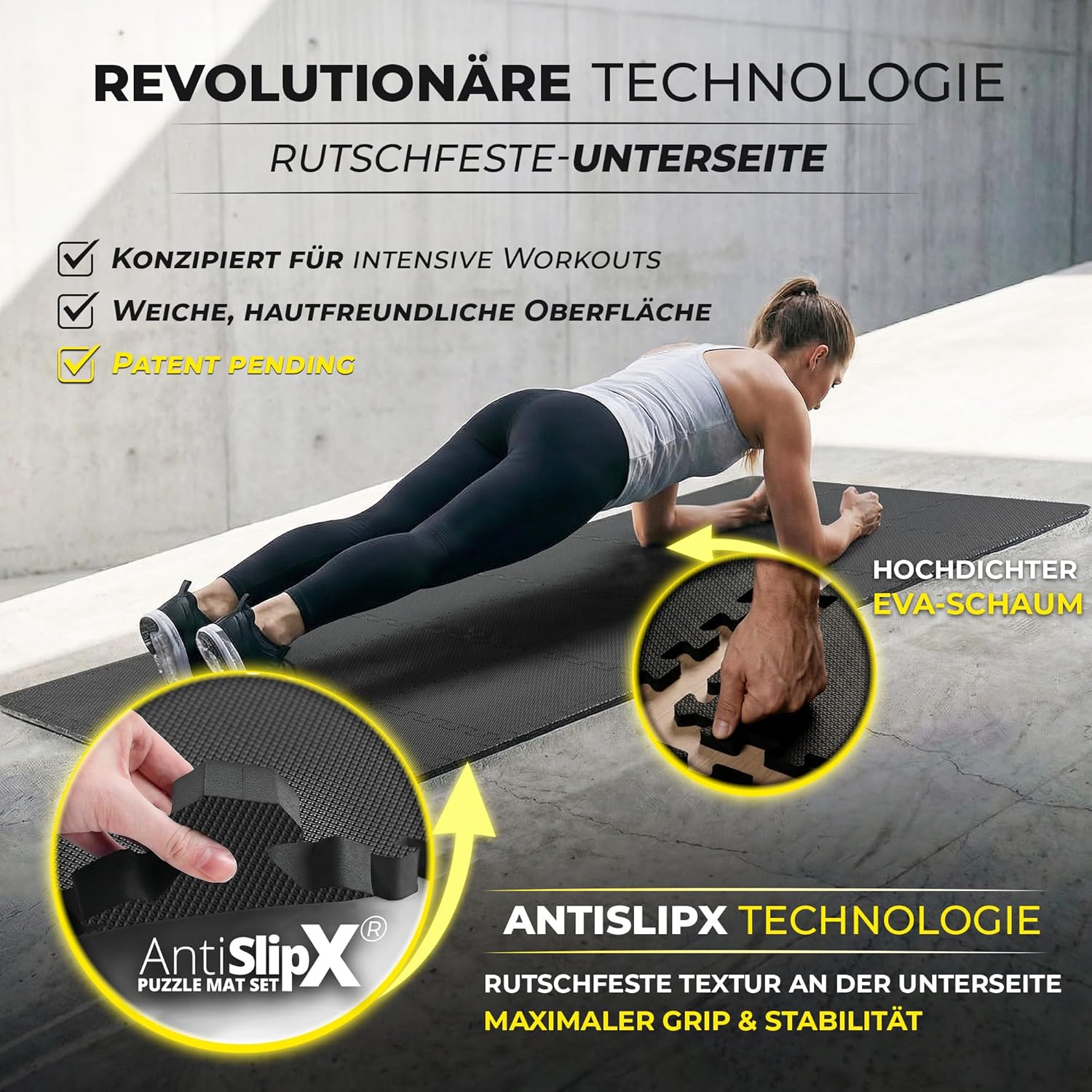 Thumbnail 1 de BeMaxx Schutzmatten Bodenschutzmatte-Set Sportmatte (Puzzle-Set) für Gymnastik, Fitness & Training