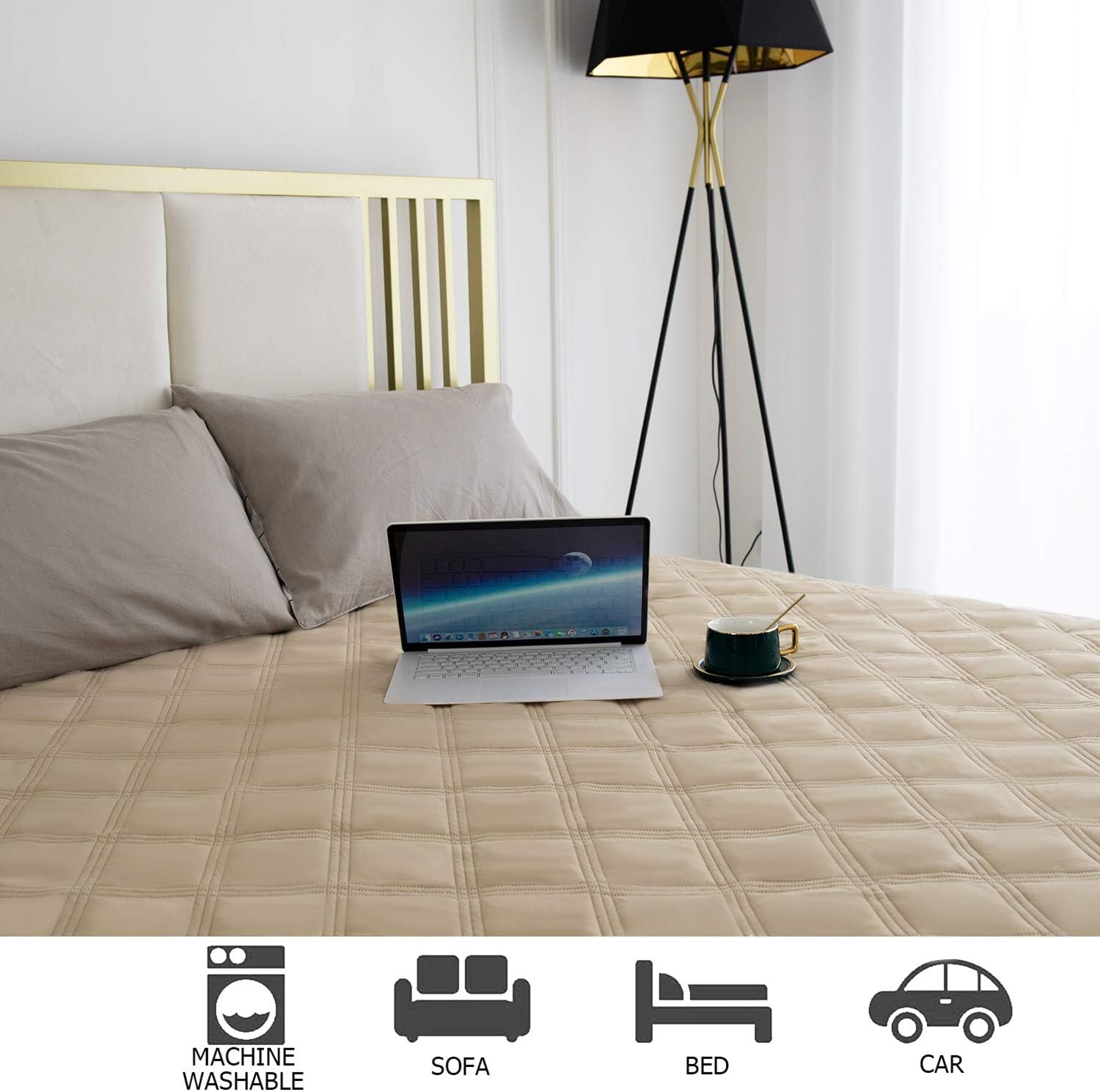 Detalle de Ameritex Waterproof Dog Bed Cover, Anti-Slip Microfiber Furniture Blanket