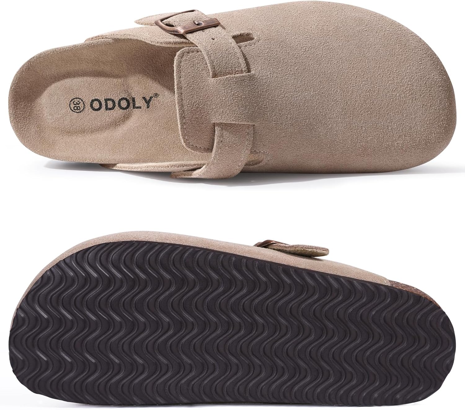 Thumbnail 4 de ODOLY Genuine Suede Clogs with Soft Cork Footbed and Arch Support (Slip-On Mules)