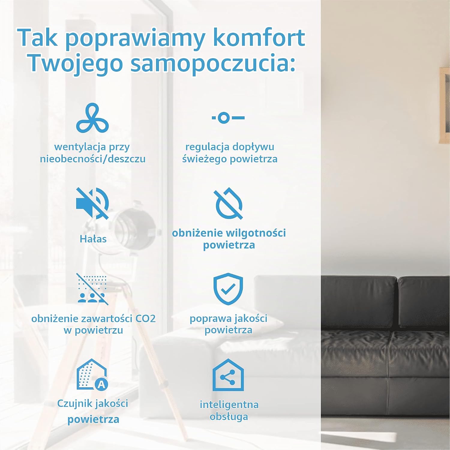 Thumbnail 4 de SIEGENIA AEROPAC IE Smart – ścienny wentylator nawiewny 160 m³/h, Wi-Fi