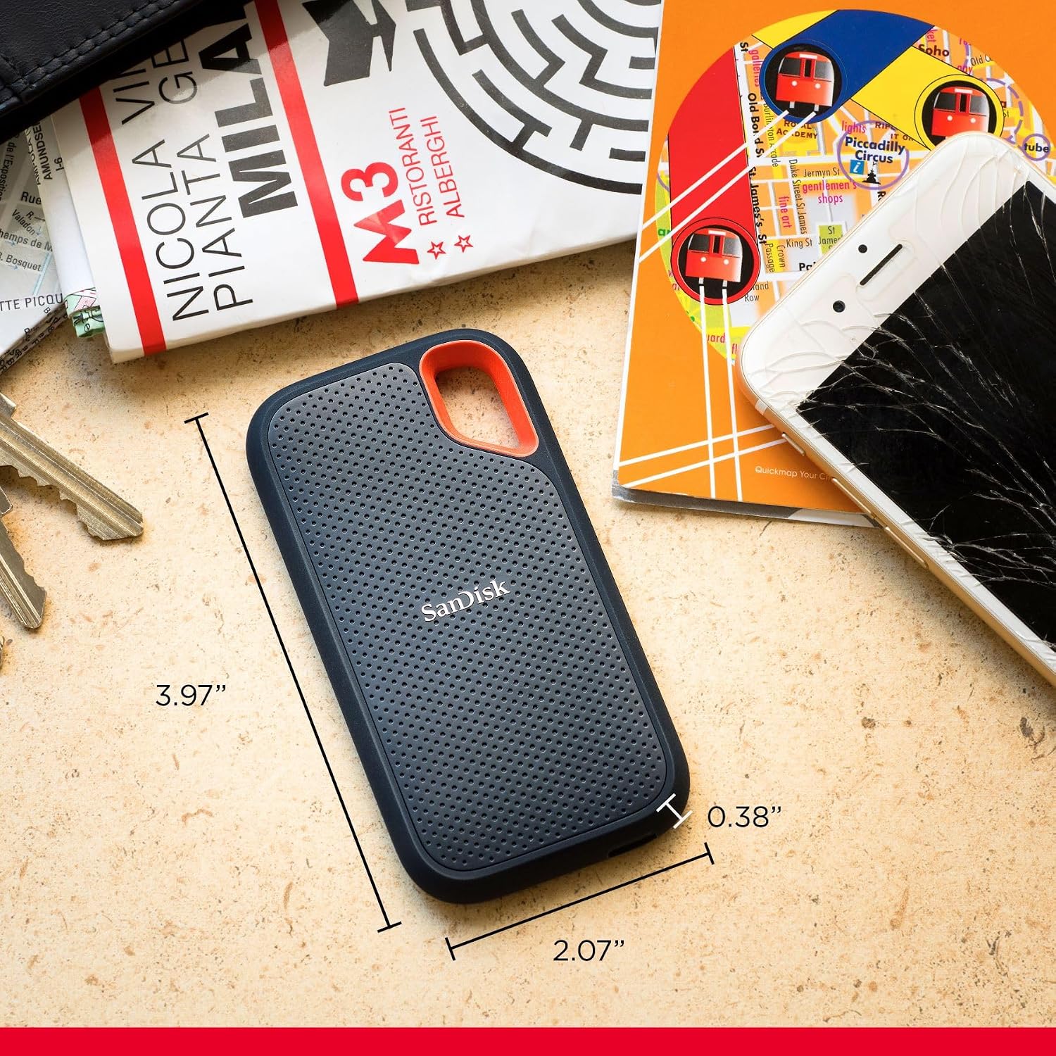 Detalle 2 de SanDisk 2TB Extreme Portable SSD (Older Model) – NVMe on the go