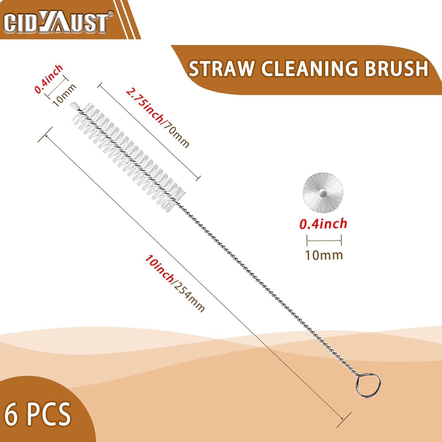 Thumbnail 1 de CIDYAUST 1001 Straw Cleaner Brush Set, 10-Inch with Nylon Bristles