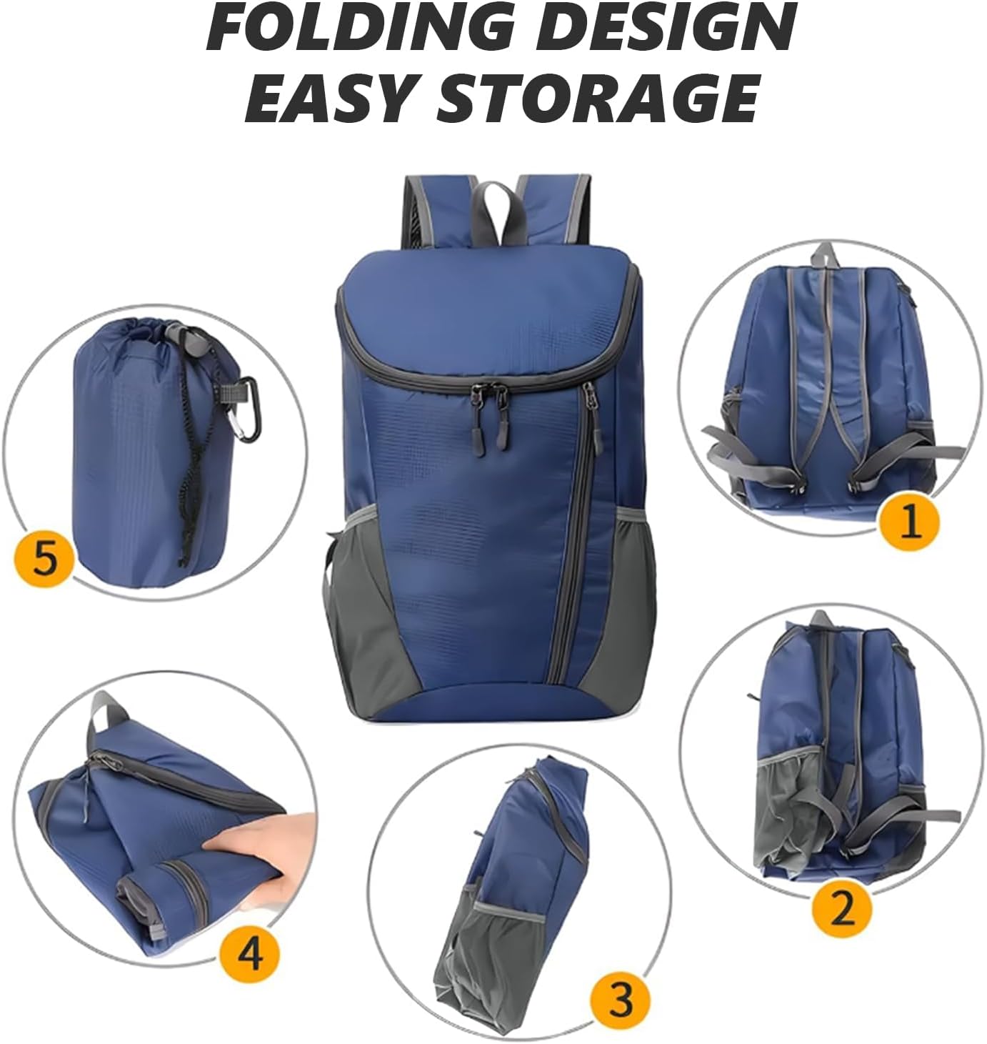 Detalle de flintronic Ultraleicht faltbarer Klein-Rucksack (28 x 20 x 42 cm) – wasserdicht & kompaktes Outdoor-Tagesrucksack-Modell