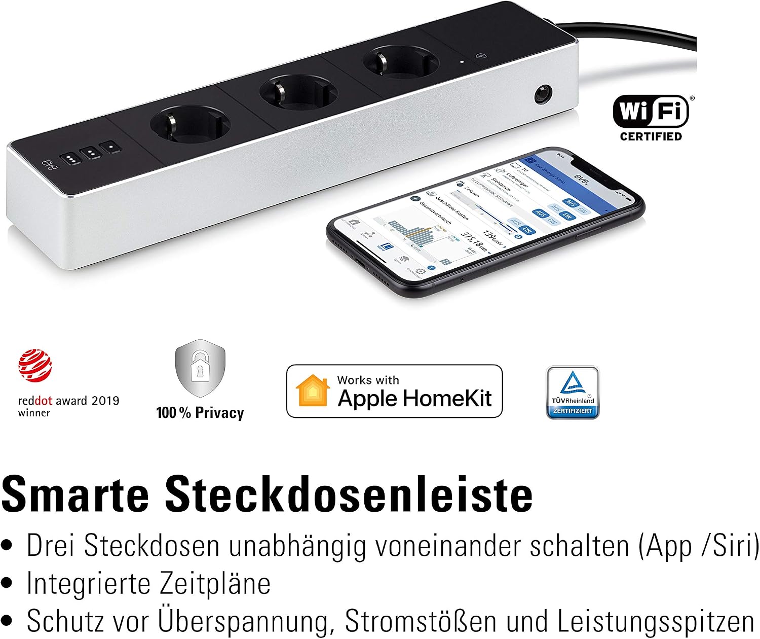 Detalle de Smarte Eve Energy Strip Dreifachsteckdose