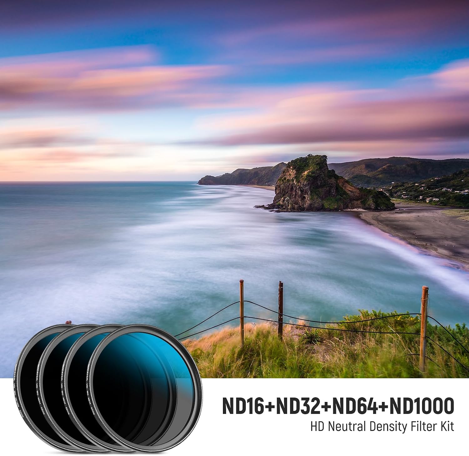 Detalle 2 de NEEWER 82mm ND Lens Filter Set (ND16/ND32/ND64/ND1000) with Cleaning Pen & Filter Pouch