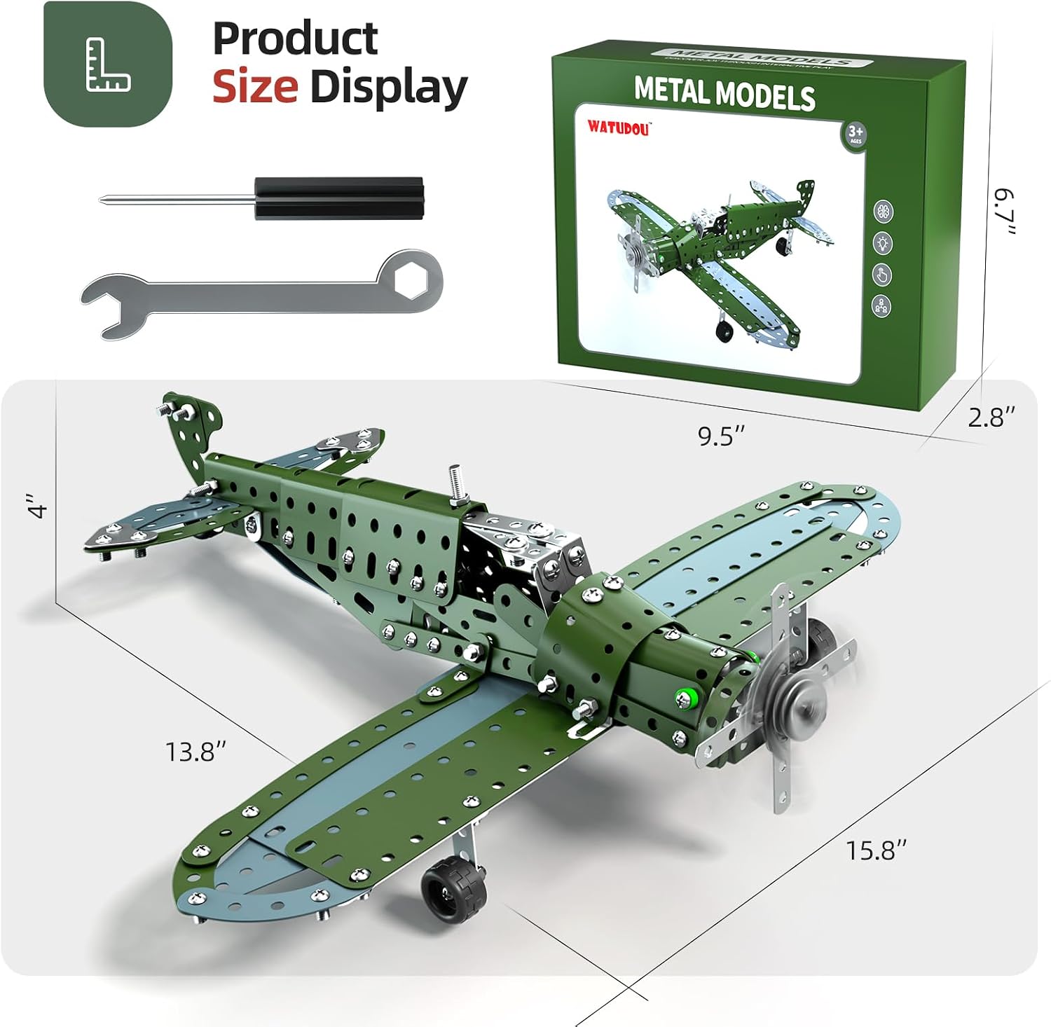 Thumbnail 6 de Metal Airplane STEM Building Kit, 285 Pieces