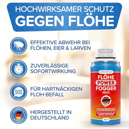 Detalle de Patronus Flöhe Power Fogger – maximale Sofortwirkung 2x150 ml