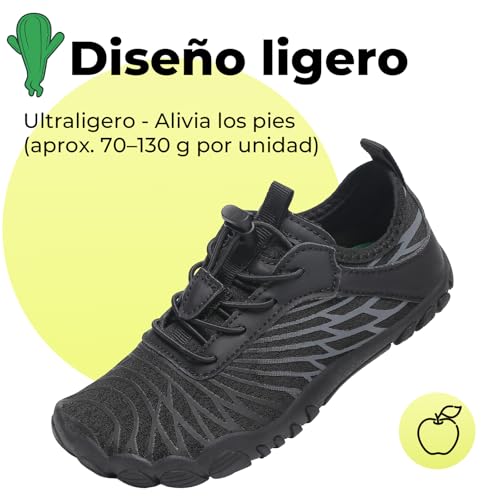 Thumbnail 6 de SAGUARO Escarpines Niño Barefoot con Secado Rápido - Zapatillas de Agua para Niñas y Niños, Negro, 30 EU