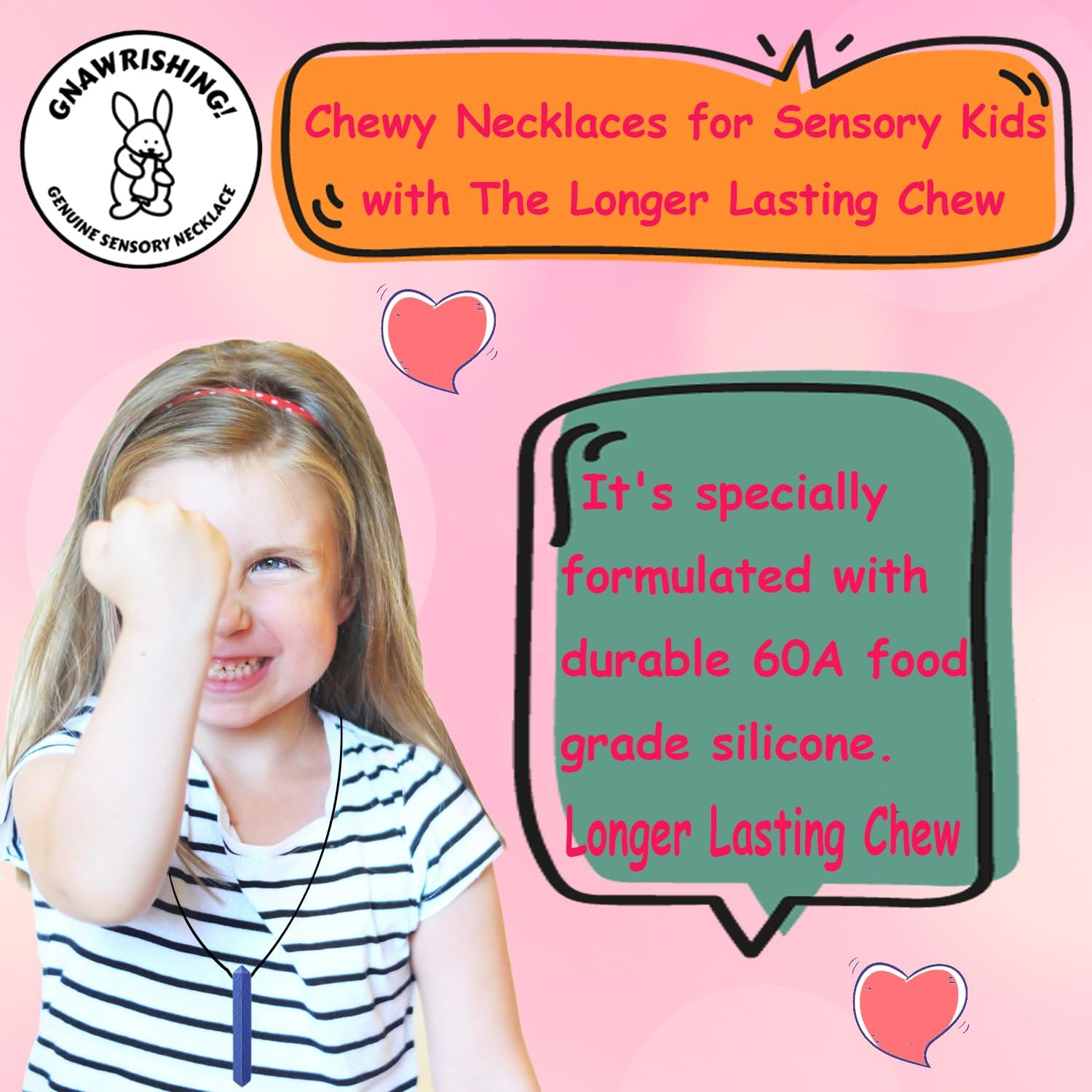 Thumbnail 2 de GNAWRISHING Chew Necklace pack 8 — sensory chewable toys