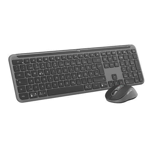 Detalle de Logitech MK950 Signature Slim: Kabelloses Tastatur‑Maus-Set für Privat- und Arbeitsalltag