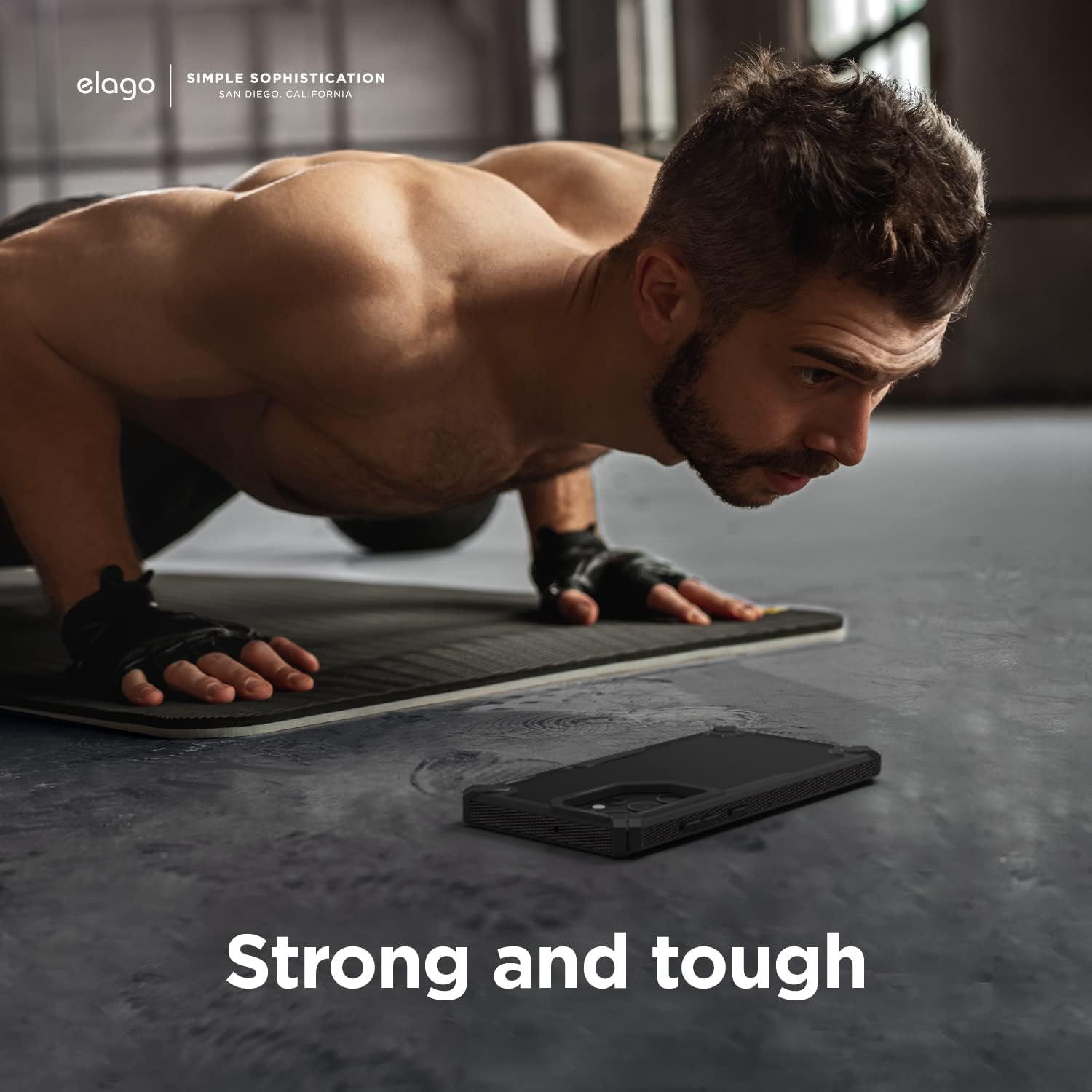 Thumbnail 2 de elago Armour Case for Samsung Galaxy S22 Ultra (6.8") – rugged TPU shockproof cover, black carbon-fibre texture