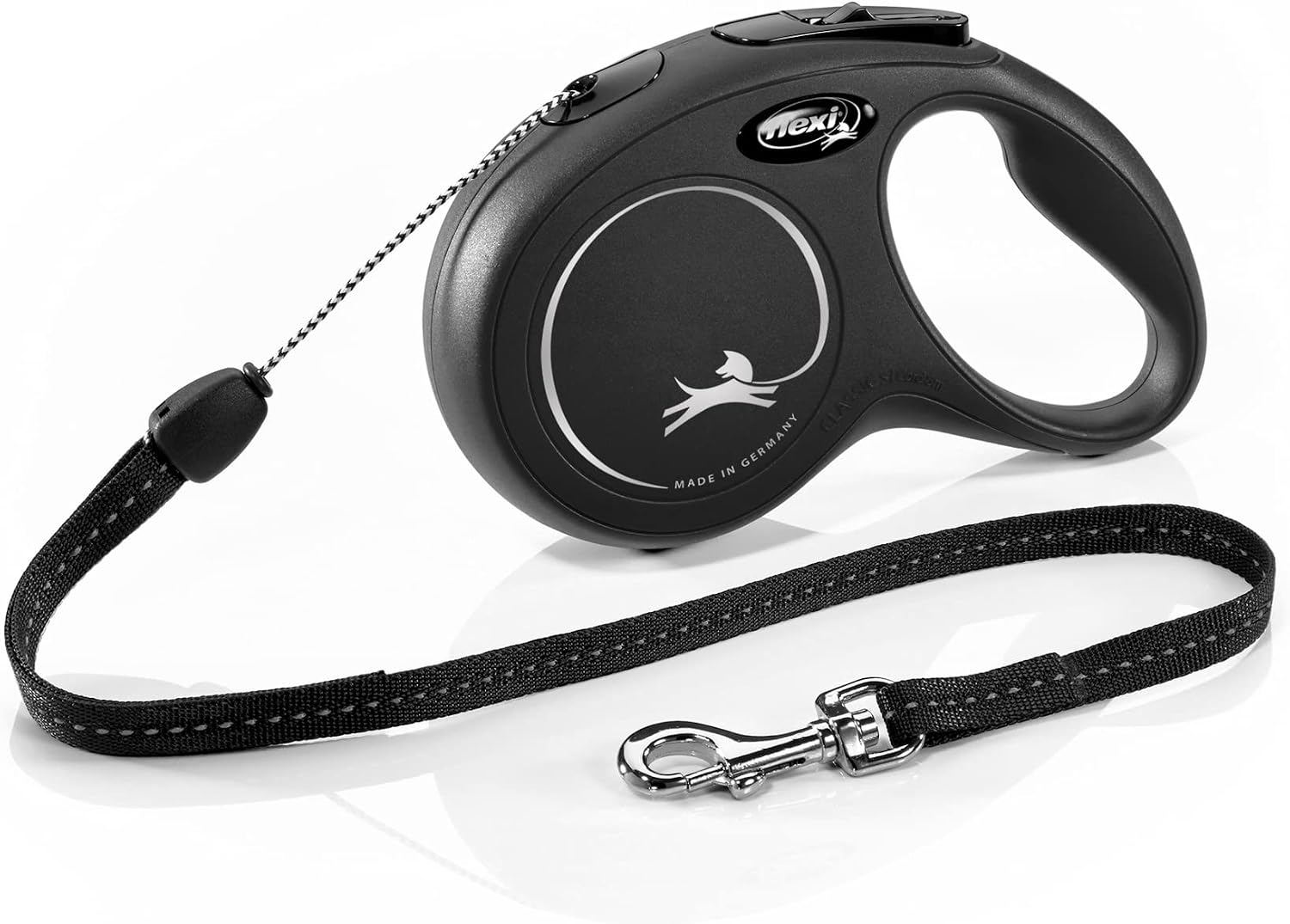 flexi Classic S — Laisse rétractable à corde de 8 m pour chiens jusqu'à 12 kg (Noir)