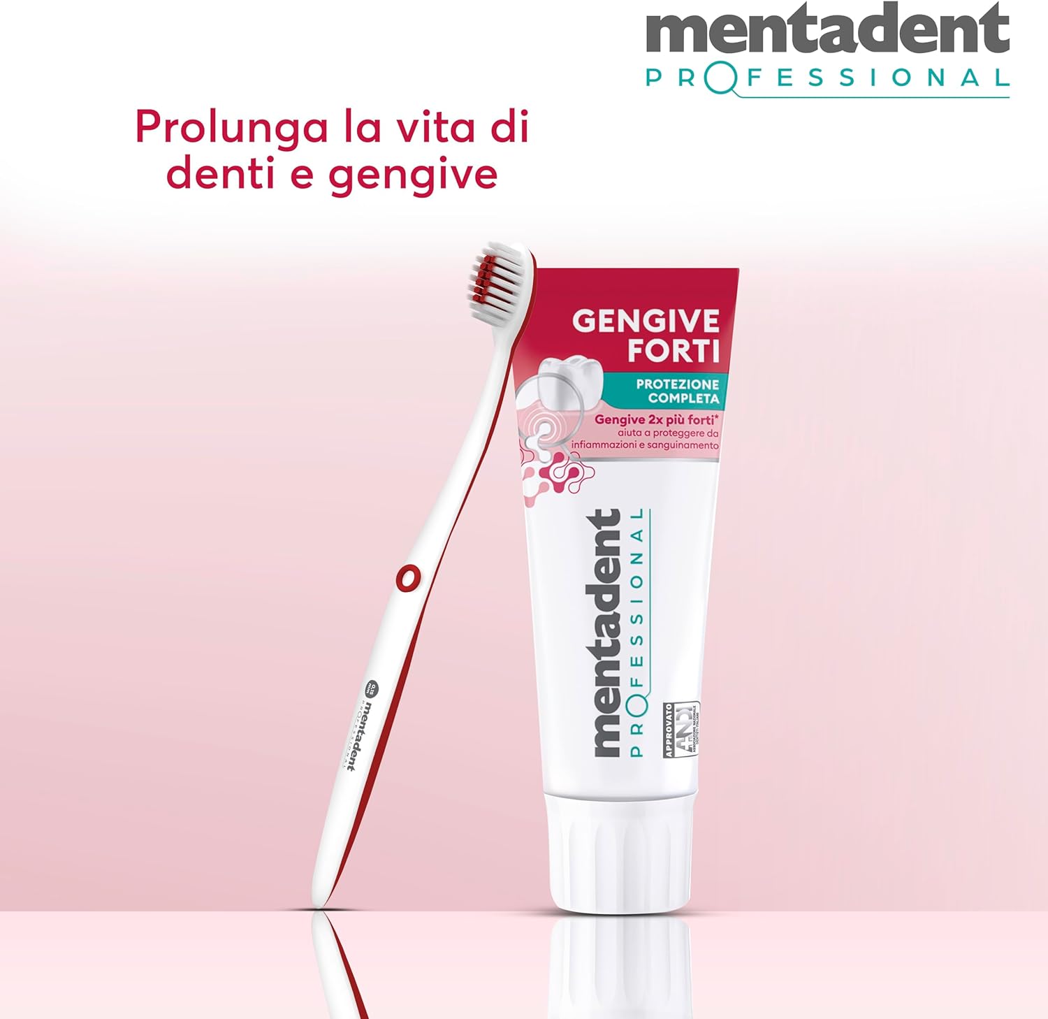 Thumbnail 6 de Mentadent Dentifricio Gengive Forti Protezione Completa – 3x75 ml con Pochette Omaggio