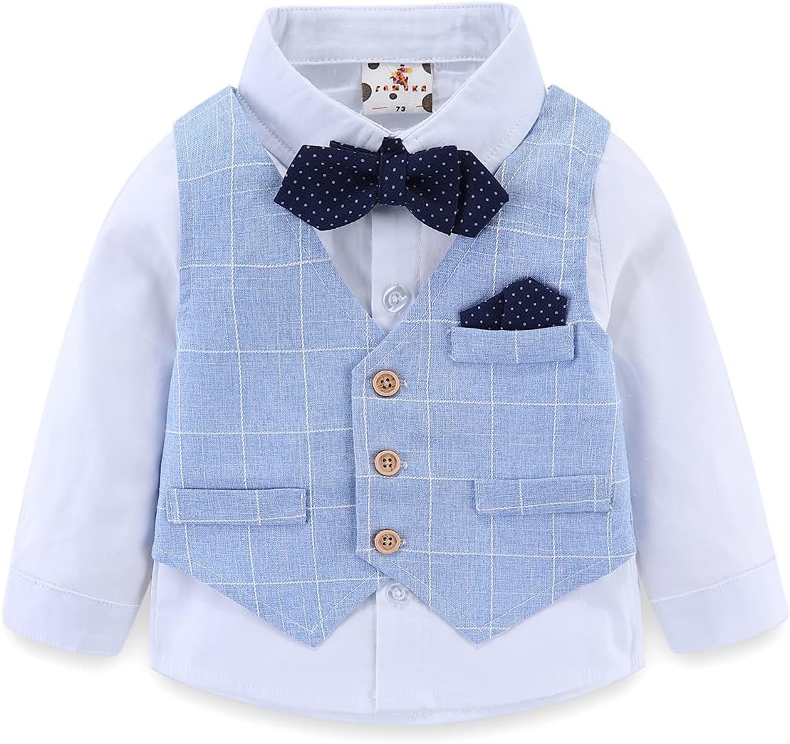 Thumbnail 1 de Famuka Baby Boys Gentleman Suits kids tuxedo set (shirt + waistcoat + trousers)