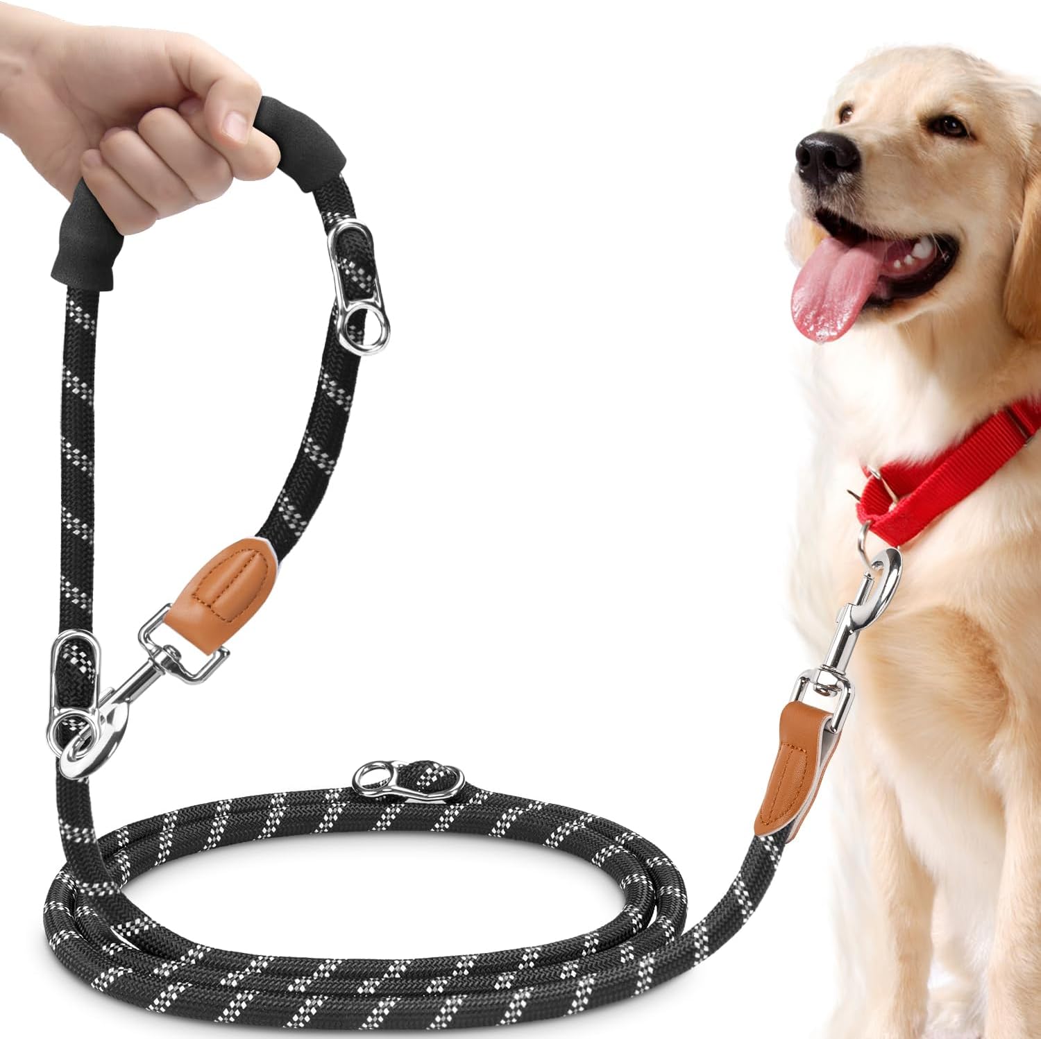 Detalle de PETCOOZ Hundeleine 3M Verstellbare Schleppleine – Vielseitige Doppelleine für Mittel- & Großhunde (20–60 kg)