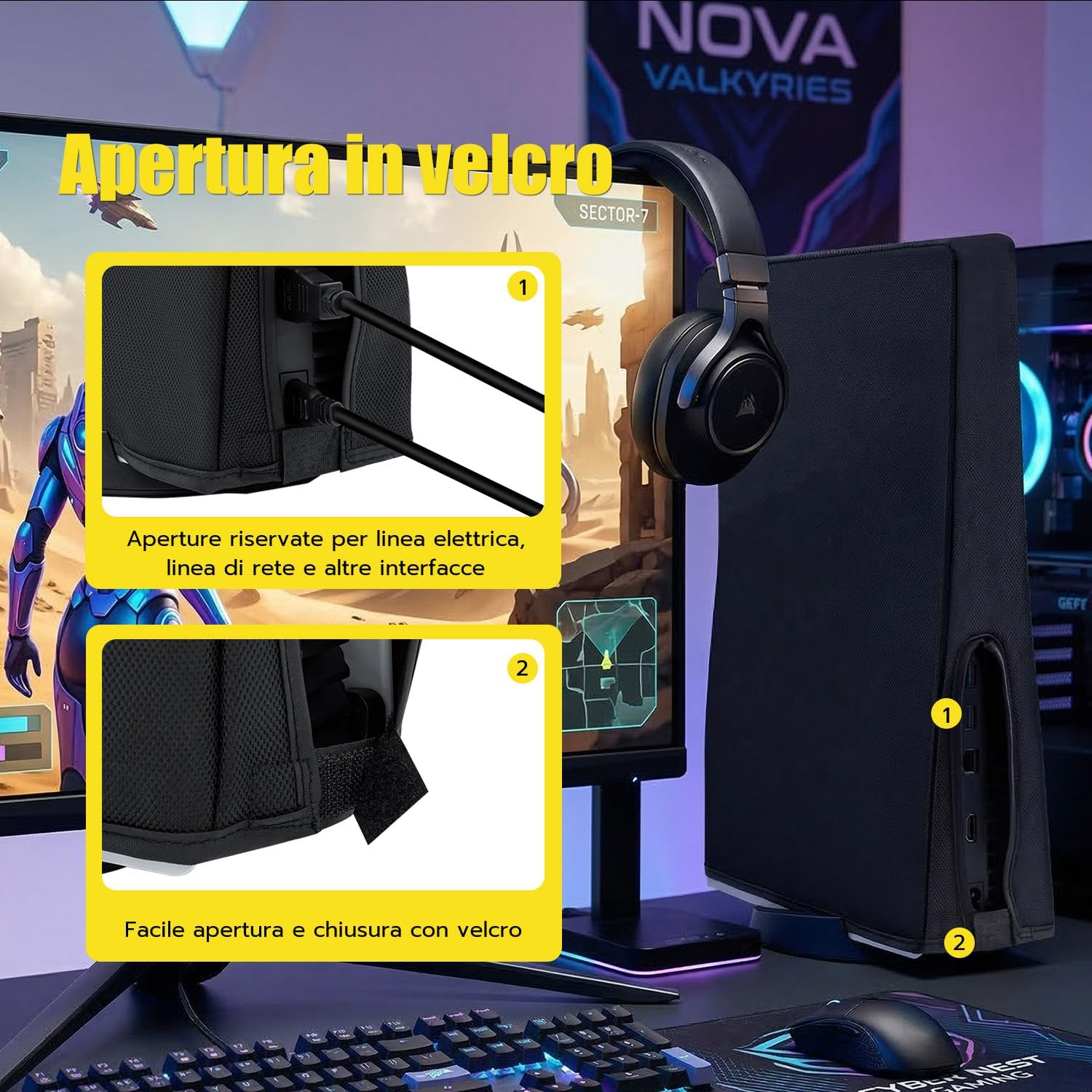 Thumbnail 4 de Wigearss Copertura antipolvere protettiva impermeabile per PS5 Console – non per PS5 Slim/Pro