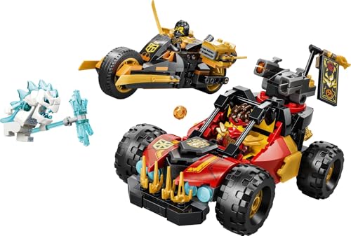 Detalle 2 de LEGO Ninjago Véhicules Combinables de Kai et Cole (71864) – Moto et buggy, 3 minifigurines