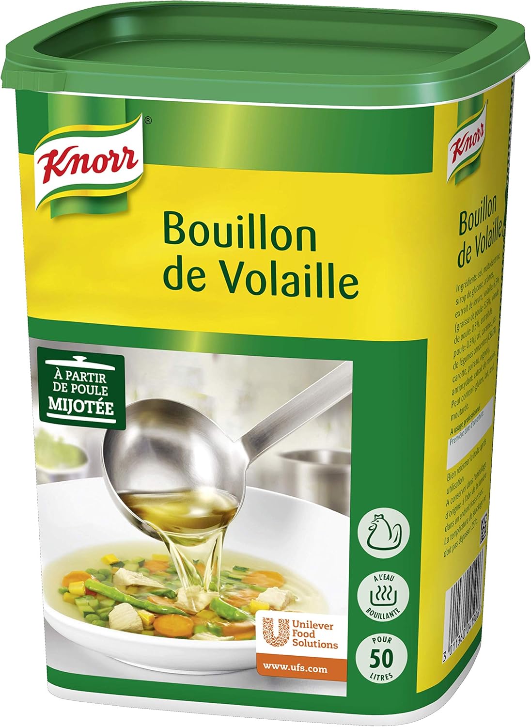 Detalle 2 de Knorr Bouillon de Volaille Déshydraté 1 kg – Lot de 2, dissolution instantanée