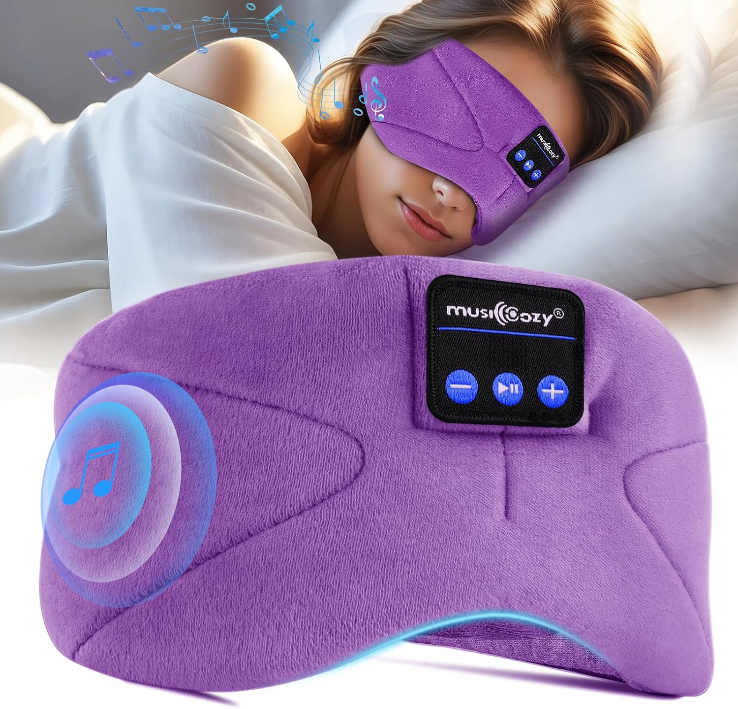 Detalle de Musicozy Sleep Headphones 16Hrs sleep mask