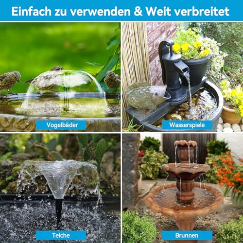 Thumbnail 7 de POPOSOAP 8W Solar Springbrunnen für außen mit 3600mAh Akku-Backup