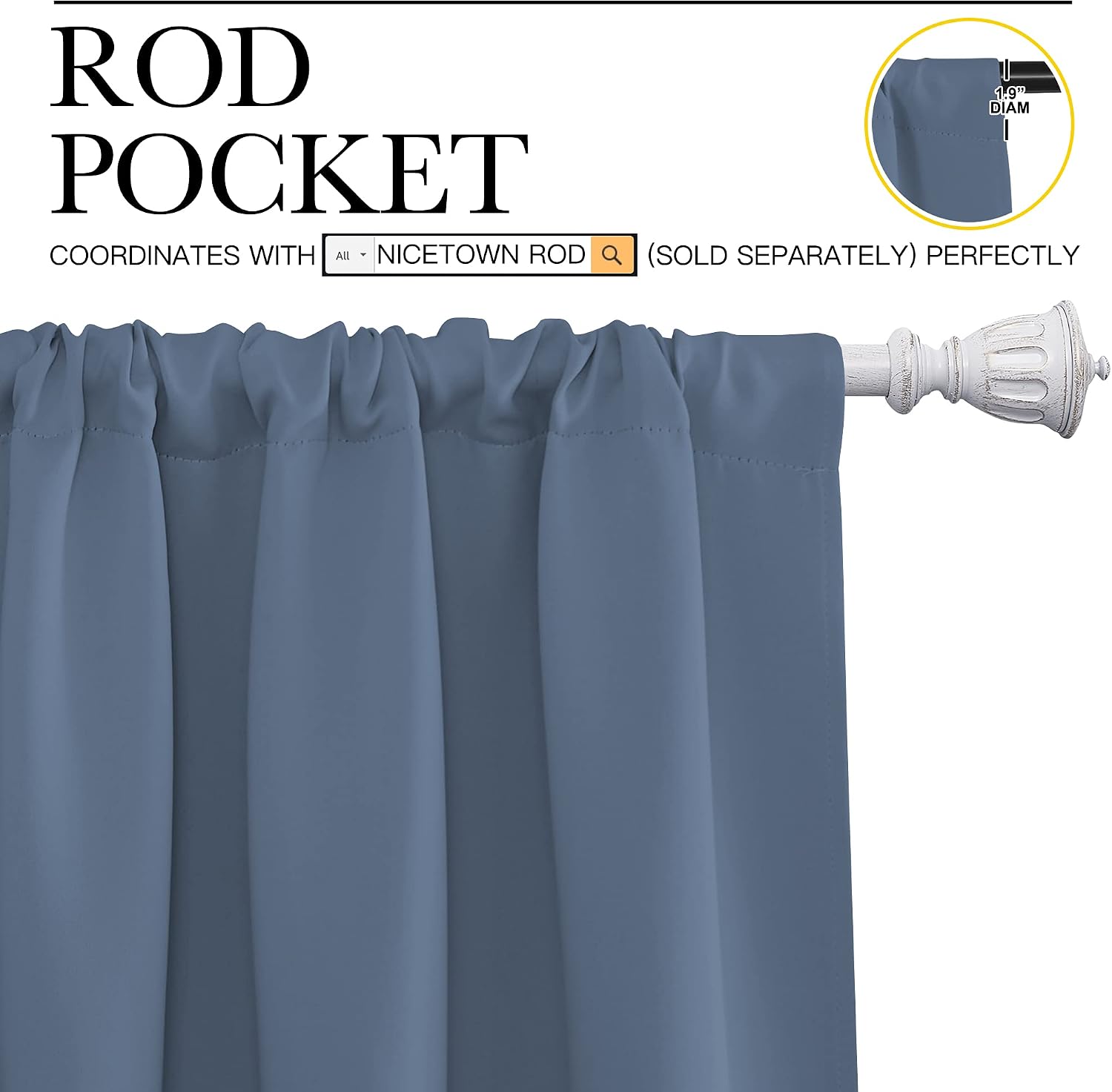 Detalle de NICETOWN Blackout Curtains, 70 by 95 Inches