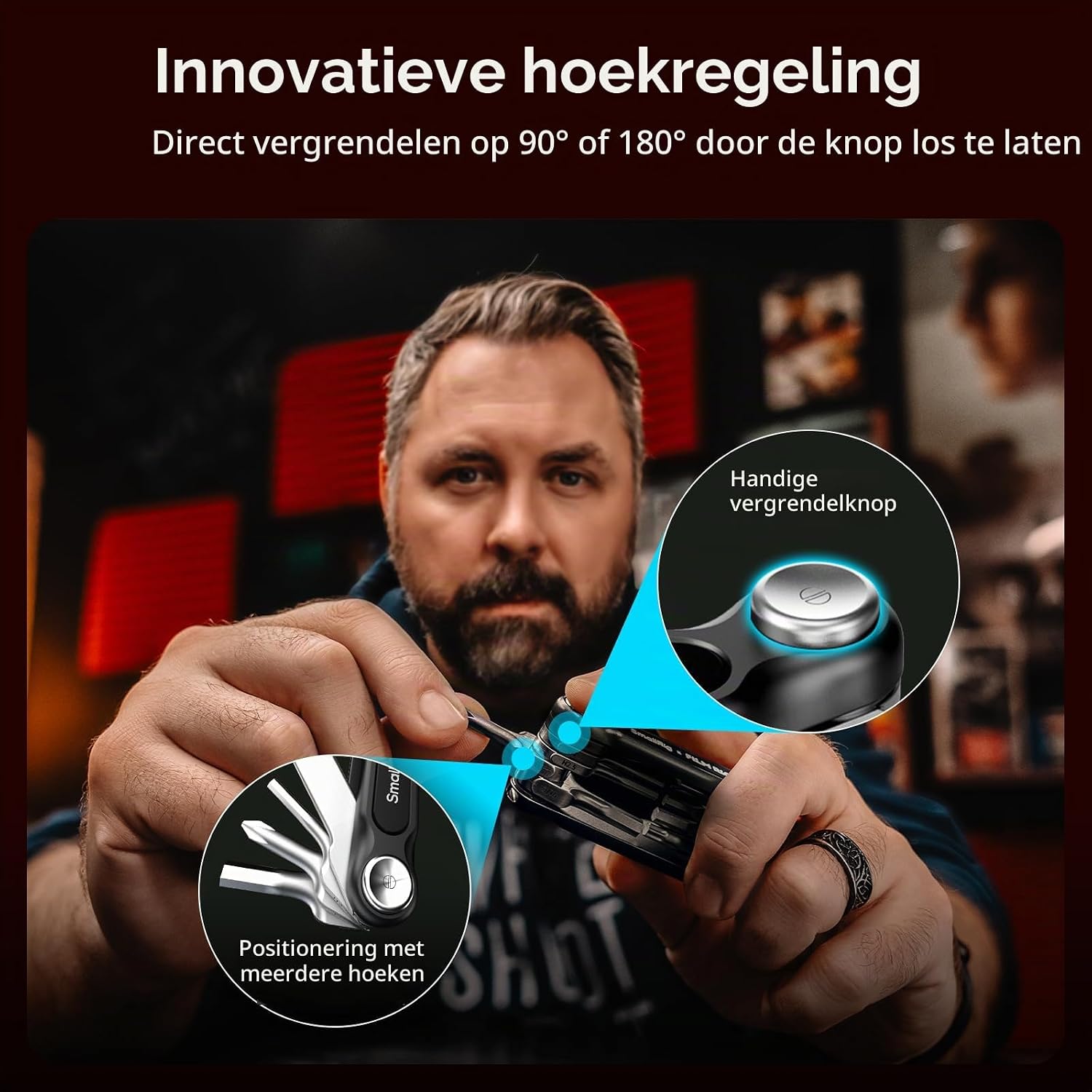 Thumbnail 3 de SMALLRIG x FILM RIOT 4374 7-in-1 inklapbare gereedschapsset, zwart
