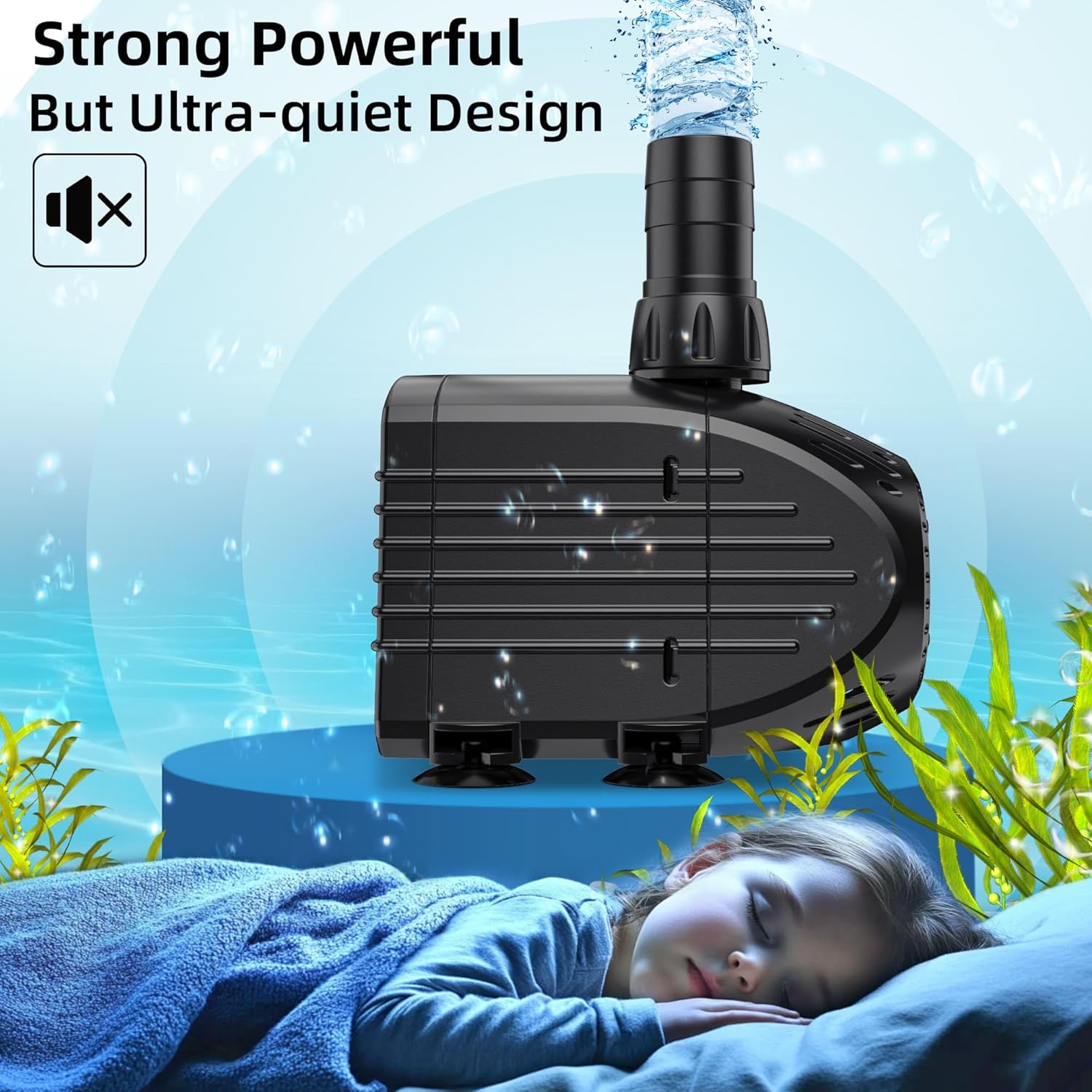 Detalle de Biling Submersible Pump for Dirty Pond Water (60W, 3200 L/H) with Filter