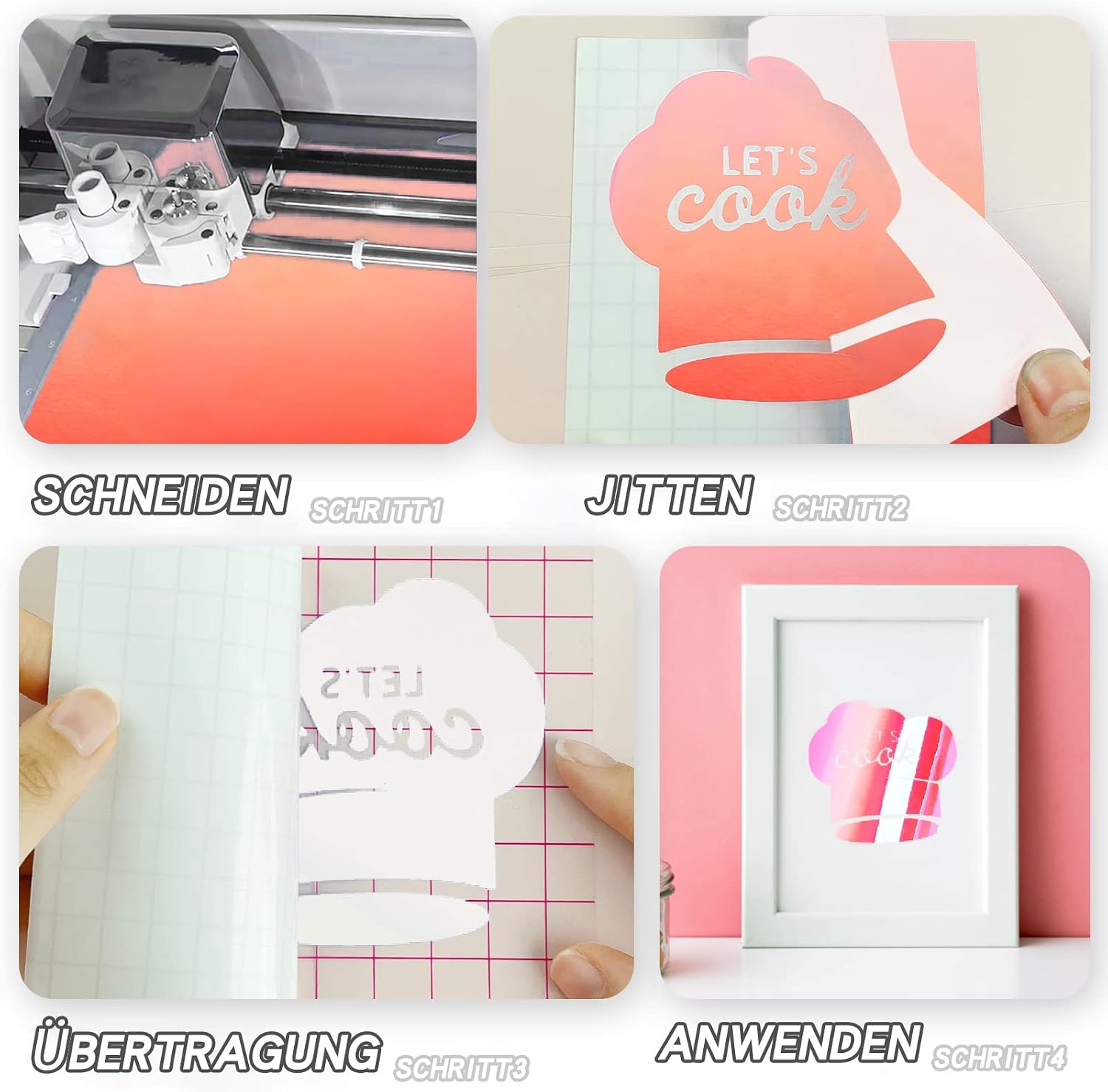 Detalle de IModeur Korallen rosa Vinylfolie Plotter, 30,5 x 152,5 cm