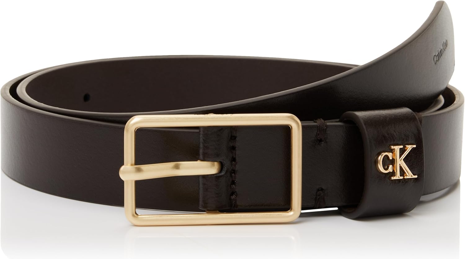 Detalle de Calvin Klein Donna Cintura Square Buckle Loop con logo, larghezza 2,5 cm