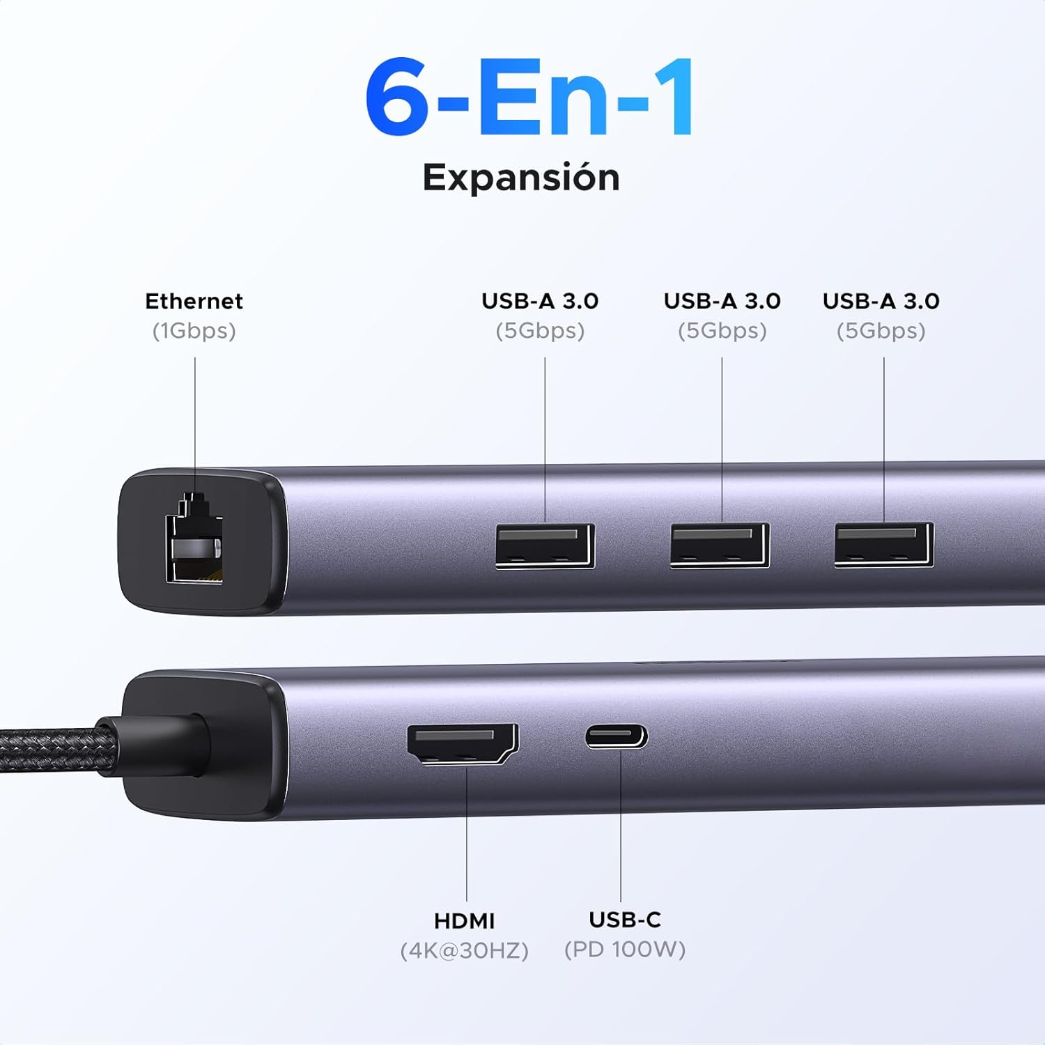 Thumbnail 1 de UGREEN Revodok 1061 Hub USB C 6 en 1