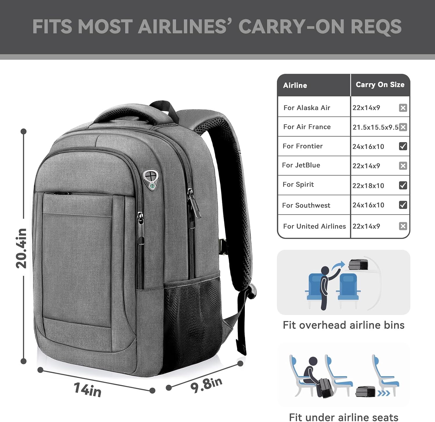 Detalle 2 de AREYTECO Travel Backpack, 18.4-Inch