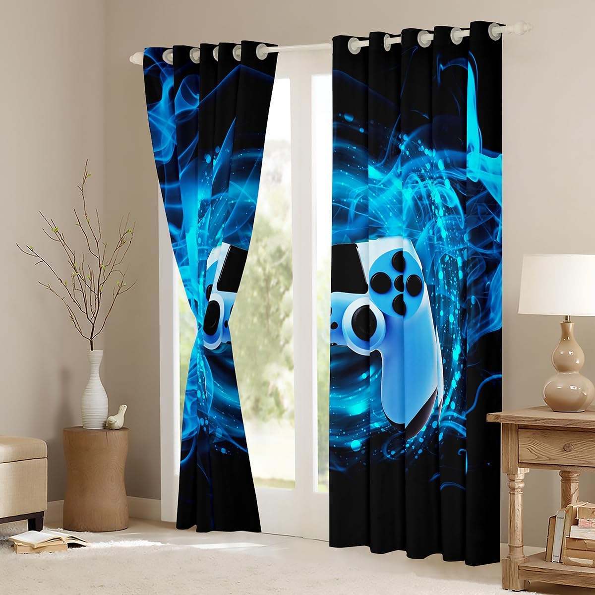 Thumbnail 2 de Games gaming curtain set (velvet) with grommets for bedroom, living room and kids’ spaces