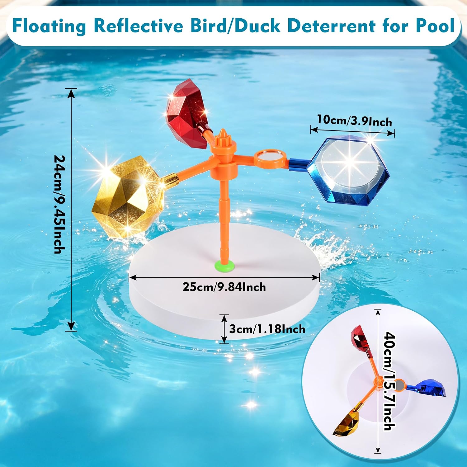 Detalle de Daomong Omg0111 Floating Bird Deterrent with Reflective Windmill and EVA Base