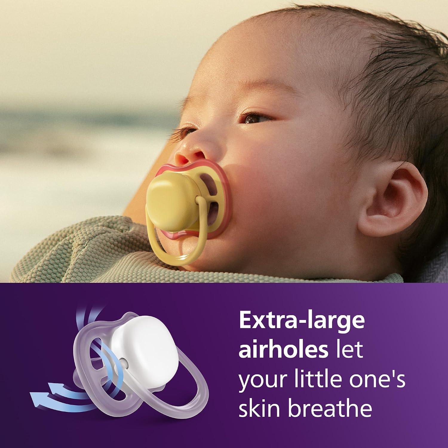 Thumbnail 1 de Philips Avent Ultra Air Soothers 0-6 Months – Orthodontic Silicone Teat, 4-Pack with Sterilising Cases